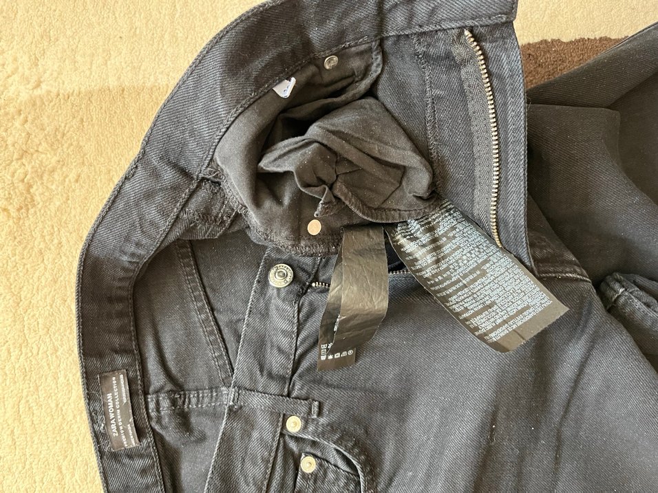 Zara Püsküllü Siyah Midi Denim Kadın Jean - Görsel 4