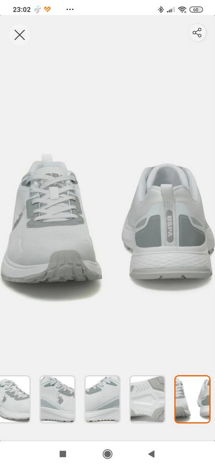 U.S. Polo Assn. erkek Gri Beyaz Spor Ayakkabı - Görsel 4