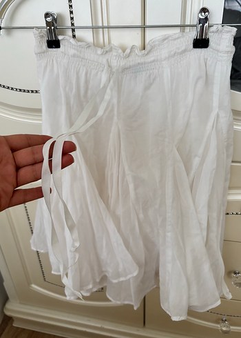 xs Beden beyaz Renk Beyaz zara Keten Etek