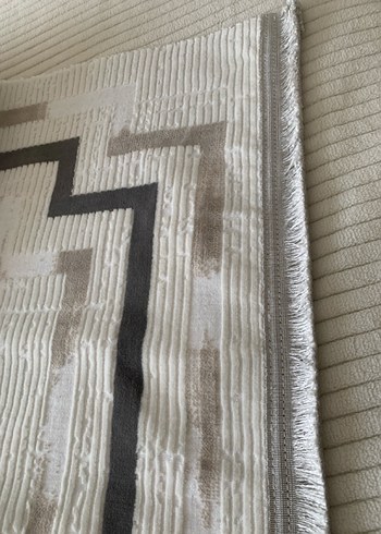 Modern Klasik Desenli Beyaz Gri Halı - Görsel 6