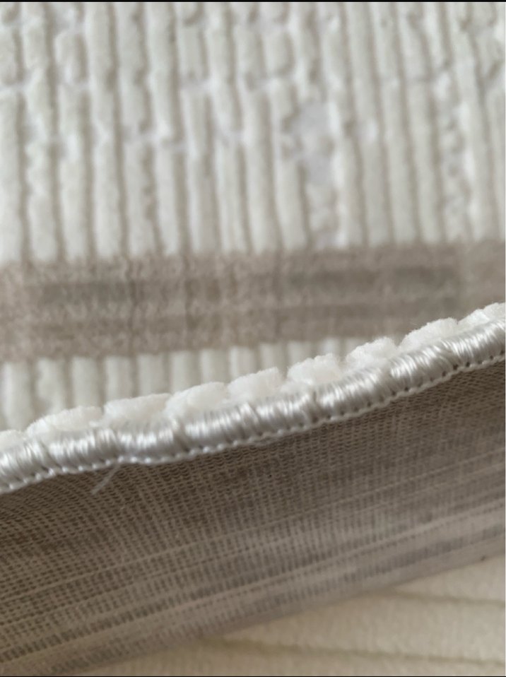 Modern Klasik Desenli Beyaz Gri Halı - Görsel 4