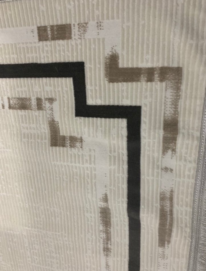 Modern Klasik Desenli Beyaz Gri Halı - Görsel 2