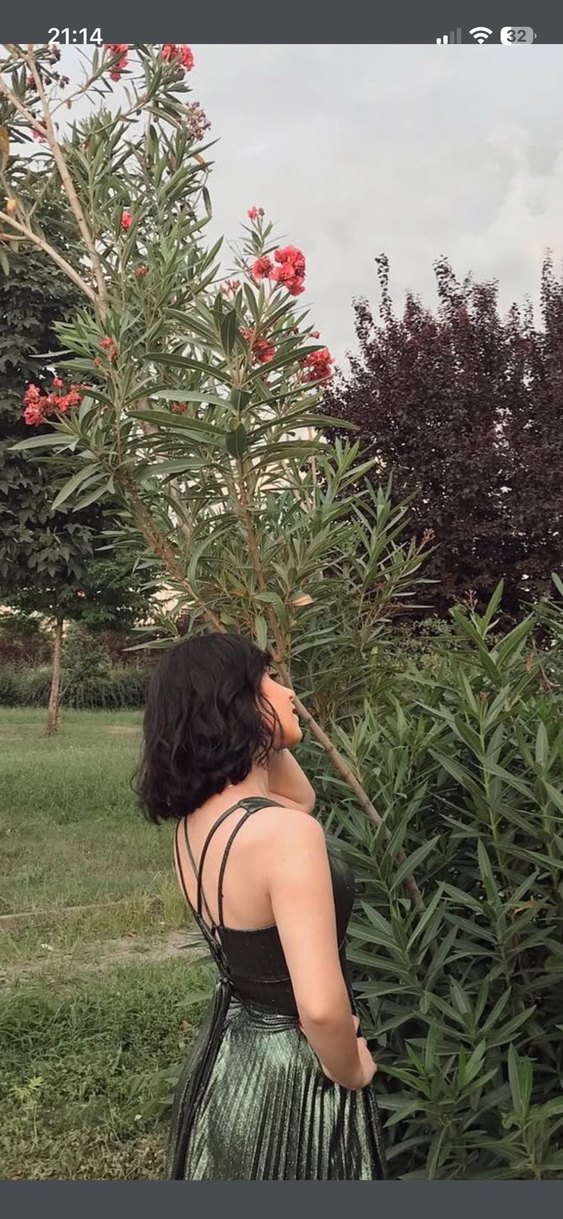 Yeşil Parlak Pilili Uzun Abiye Elbise - Görsel 4