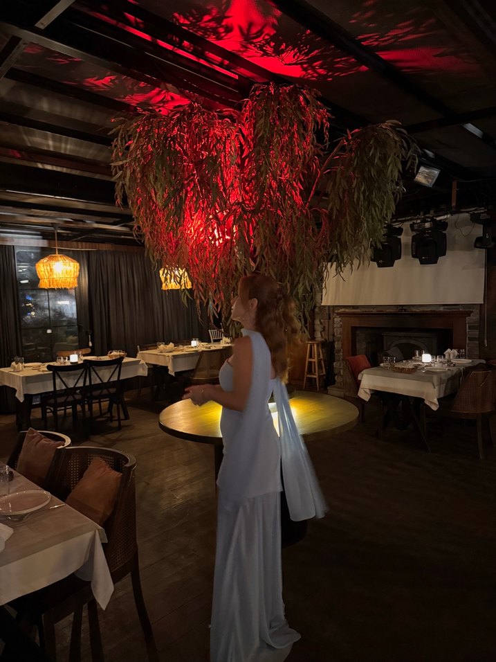 Straplez Tül Fular Detaylı Uzun Abiye Söz Nişan Elbise - Görsel 3