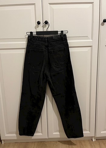 36 Beden siyah Renk Stradivarius Siyah Bol Kesim Jean