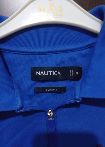 Erkek Mavi Nautica Yarım Fermuarlı Polo Tişört - Görsel 2