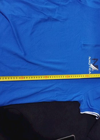 Erkek Mavi Nautica Yarım Fermuarlı Polo Tişört - Görsel 4