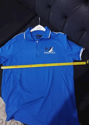 Erkek Mavi Nautica Yarım Fermuarlı Polo Tişört - Görsel 5