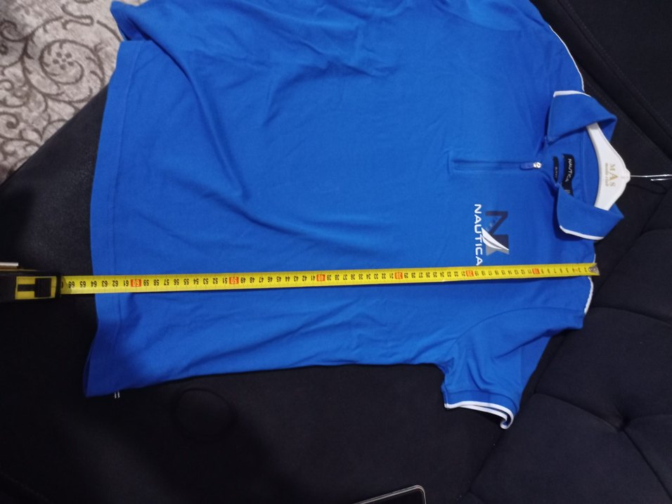 Erkek Mavi Nautica Yarım Fermuarlı Polo Tişört - Görsel 4