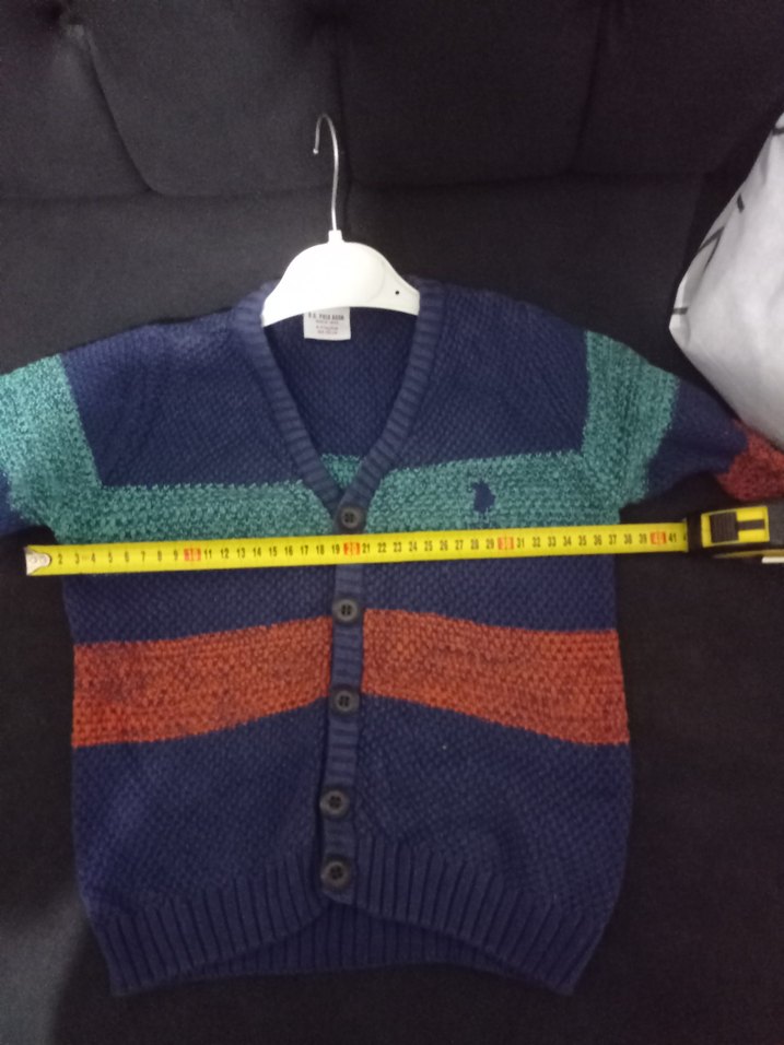 us Polo Assn Çocuk Çok Renkli Örgü Hırka - Görsel 3