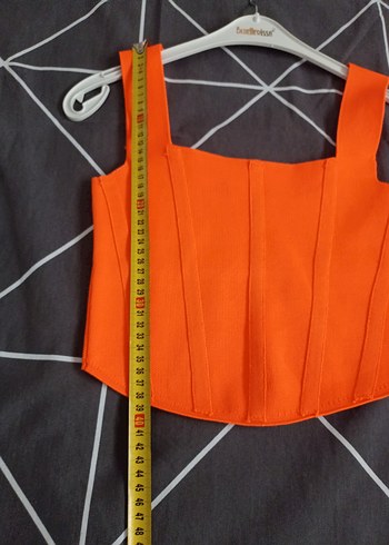 Quzu Turuncu korsaj detaylı crop - Görsel 3