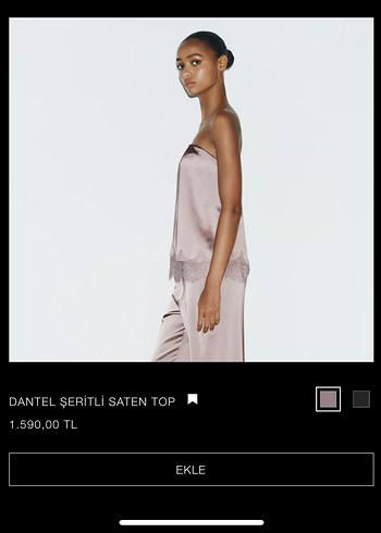 Zara Askısız Saten üst
