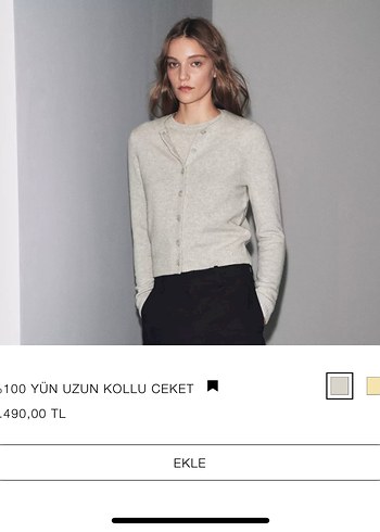m Beden %100 Yün Gri Uzun Kollu Kadın Hırka