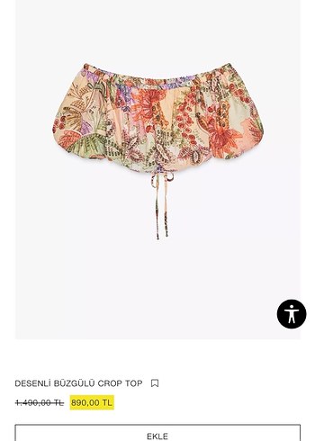 s Beden çeşitli Renk Desenli Büzgülü Crop Top