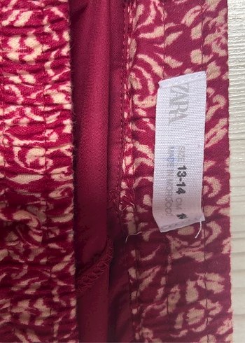 Zara Bordo Fırfırlı Mini Bohem Etek