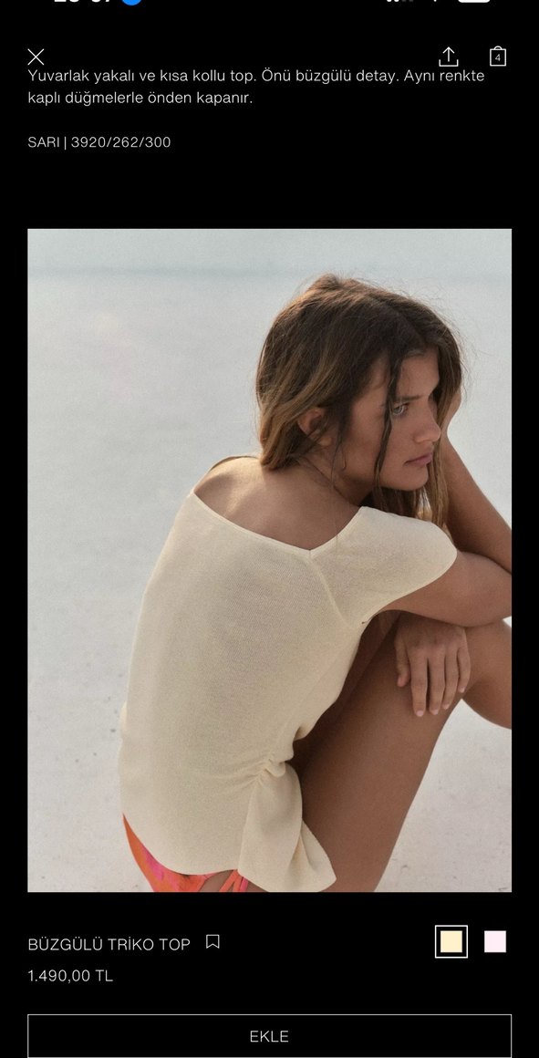 Kadın Mini Sarı Bağlamalı Mayo - Görsel 4