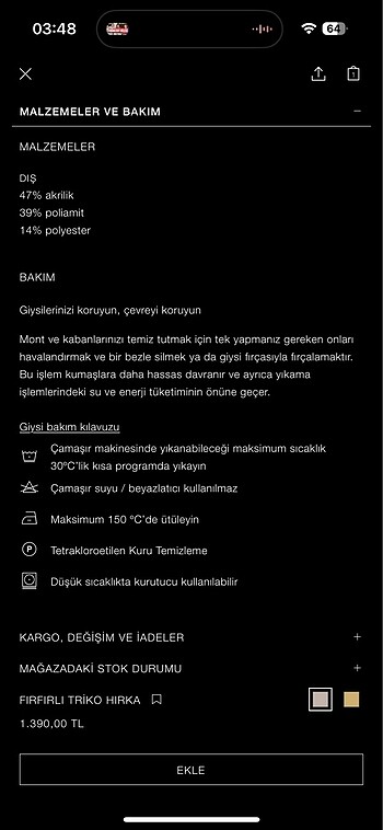 s Beden hiç kullanılmadı