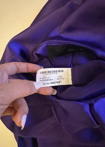 s Beden mor Renk Zara Mor Drapeli Uzun Kadın Etek