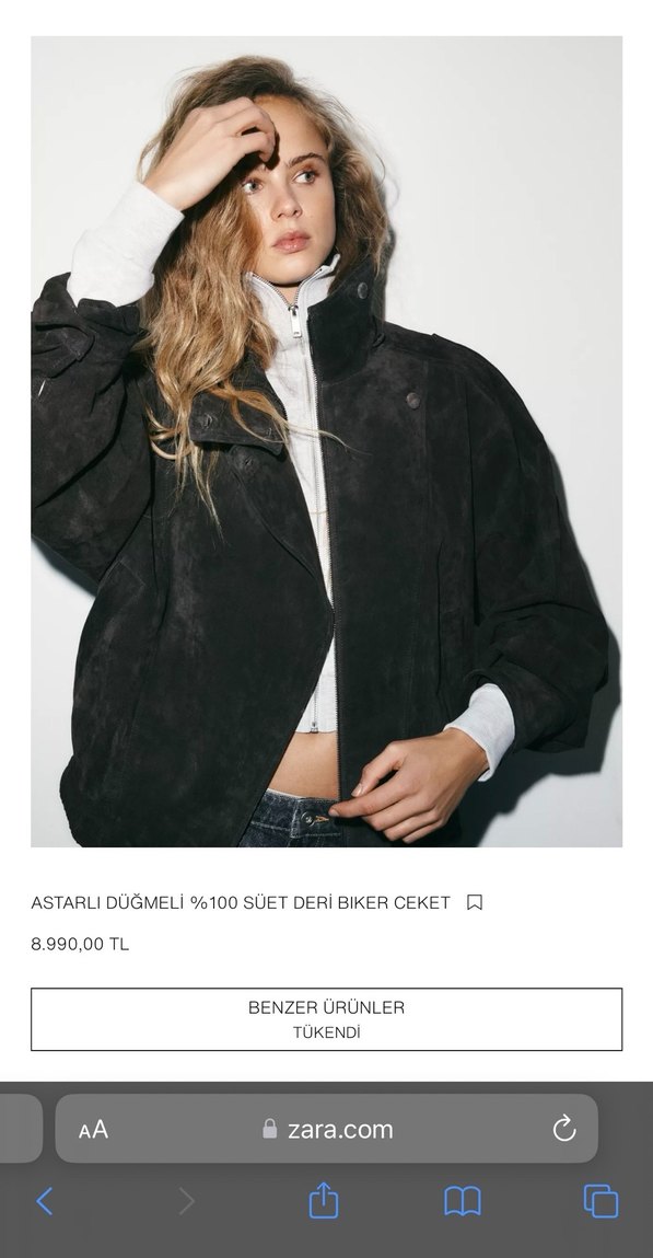 Süet Deri Biker Ceket - Görsel 3