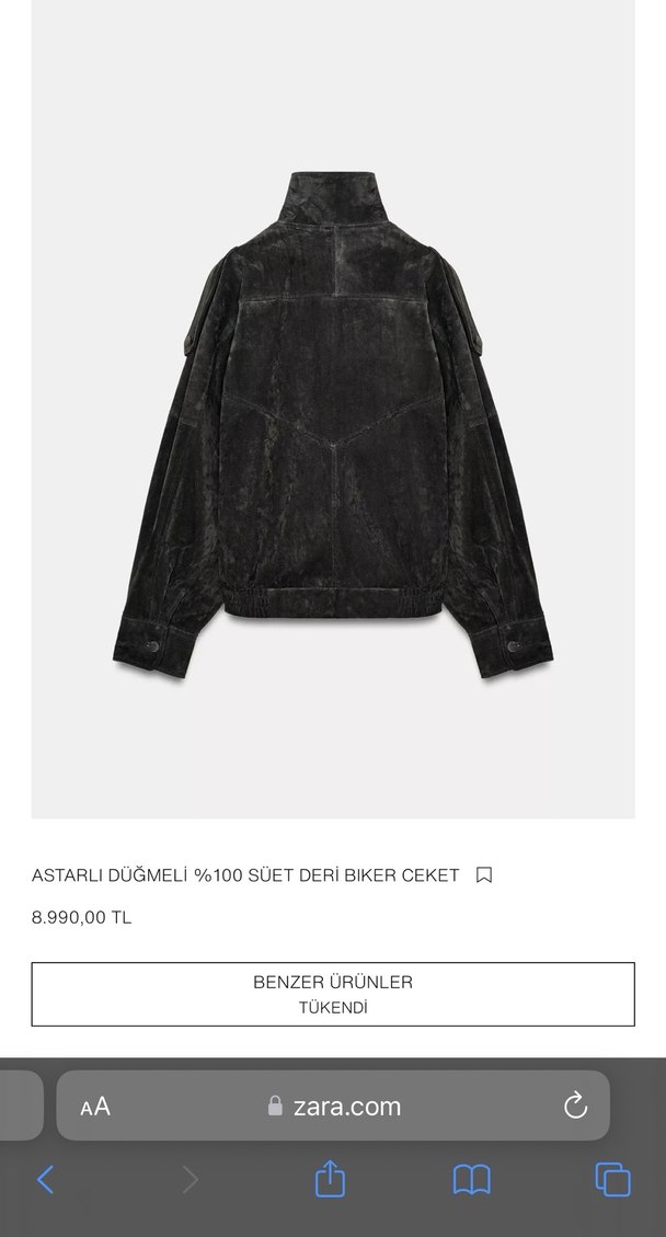 Süet Deri Biker Ceket - Görsel 5