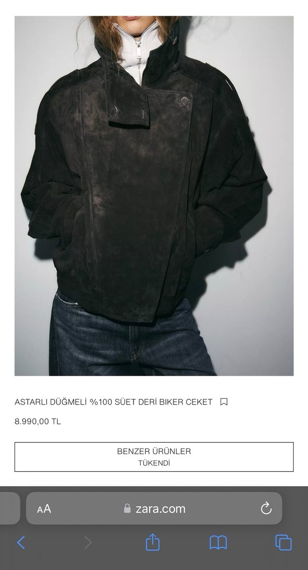 Süet Deri Biker Ceket - Görsel 2