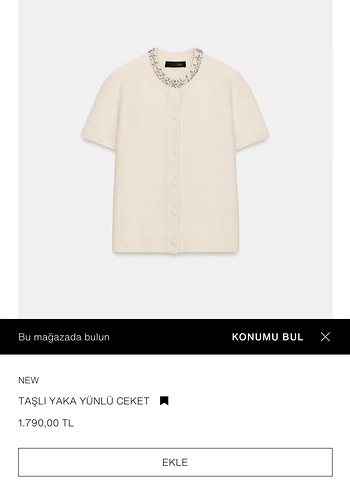 ekru Kısa Kollu Hırka - Görsel 11