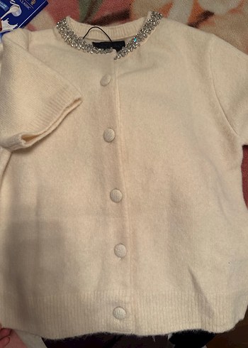 ekru Kısa Kollu Hırka - Görsel 6