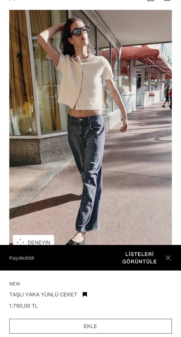 ekru Kısa Kollu Hırka - Görsel 4