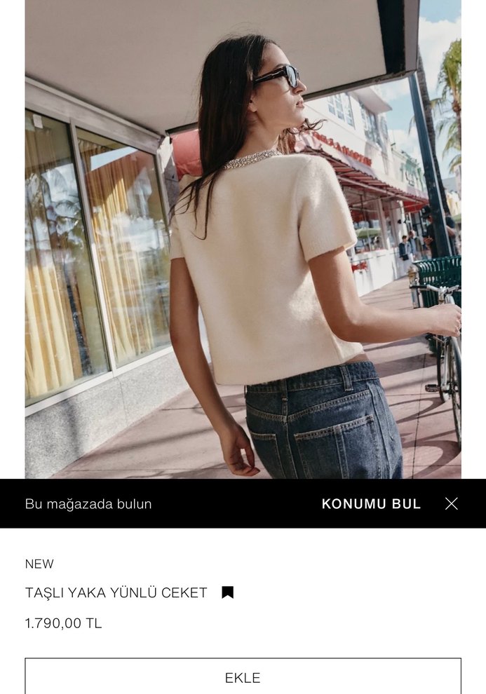 ekru Kısa Kollu Hırka - Görsel 3