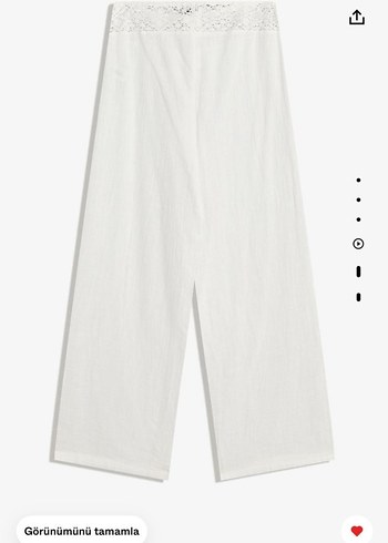 Dantel Detaylı Beyaz Bohem Kadın Pantolon - Görsel 6