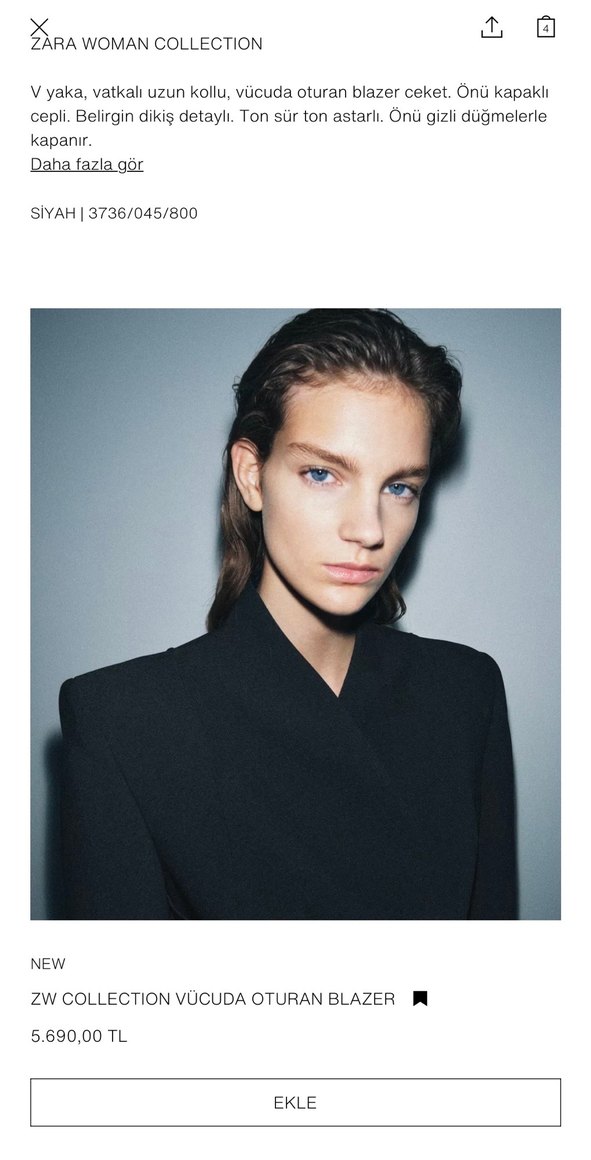 Siyah Kadın Blazer - Görsel 2