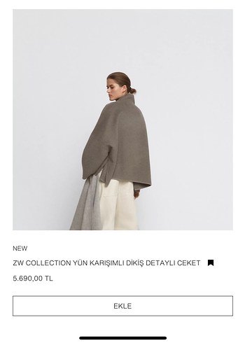 Düğmeli Yün Karışımlı Kaban-ceket - Görsel 4