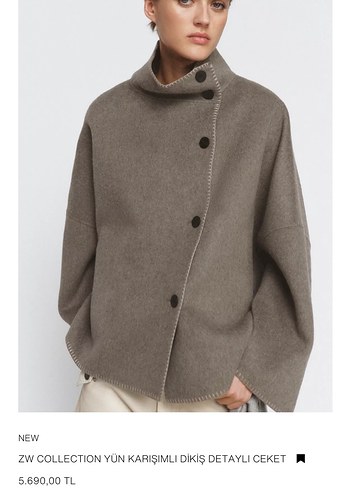 Düğmeli Yün Karışımlı Kaban-ceket - Görsel 6