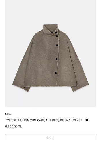 Düğmeli Yün Karışımlı Kaban-ceket - Görsel 3