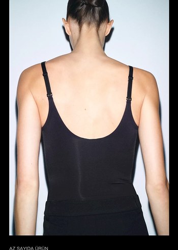 Siyah V Yaka Kadın İnce Atlet - Görsel 4