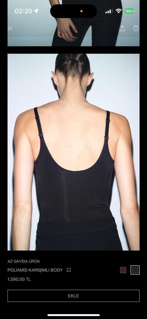 Siyah V Yaka Kadın İnce Atlet - Görsel 4