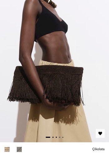 Püsküllü Kahverengi Bohem Kadın Portföy Çanta - Görsel 5