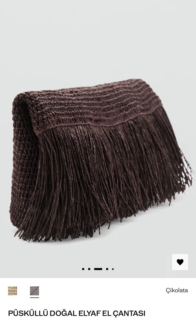 Püsküllü Kahverengi Bohem Kadın Portföy Çanta - Görsel 2