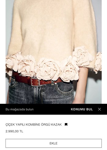 Çiçek Detaylı Kazak - Görsel 2