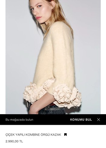 Çiçek Detaylı Kazak - Görsel 3