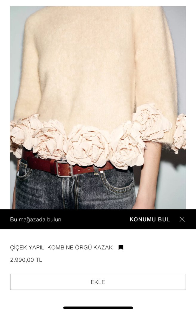 Çiçek Detaylı Kazak - Görsel 2