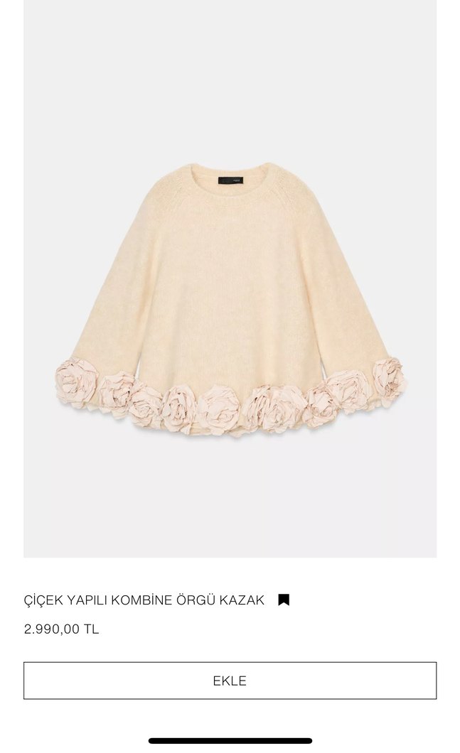 Çiçek Detaylı Kazak - Görsel 5