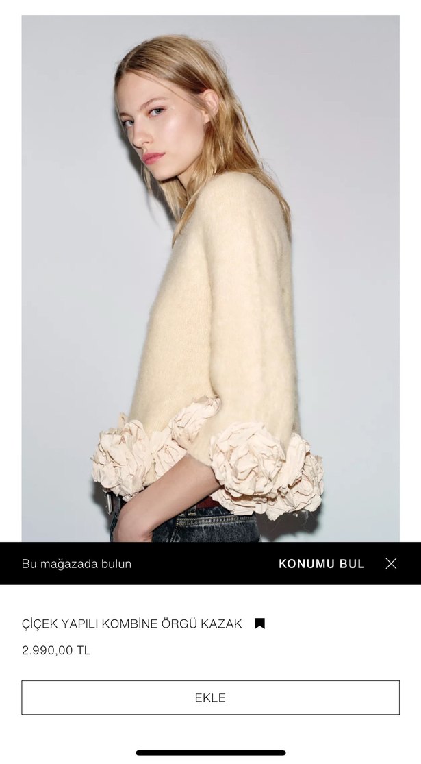 Çiçek Detaylı Kazak - Görsel 3