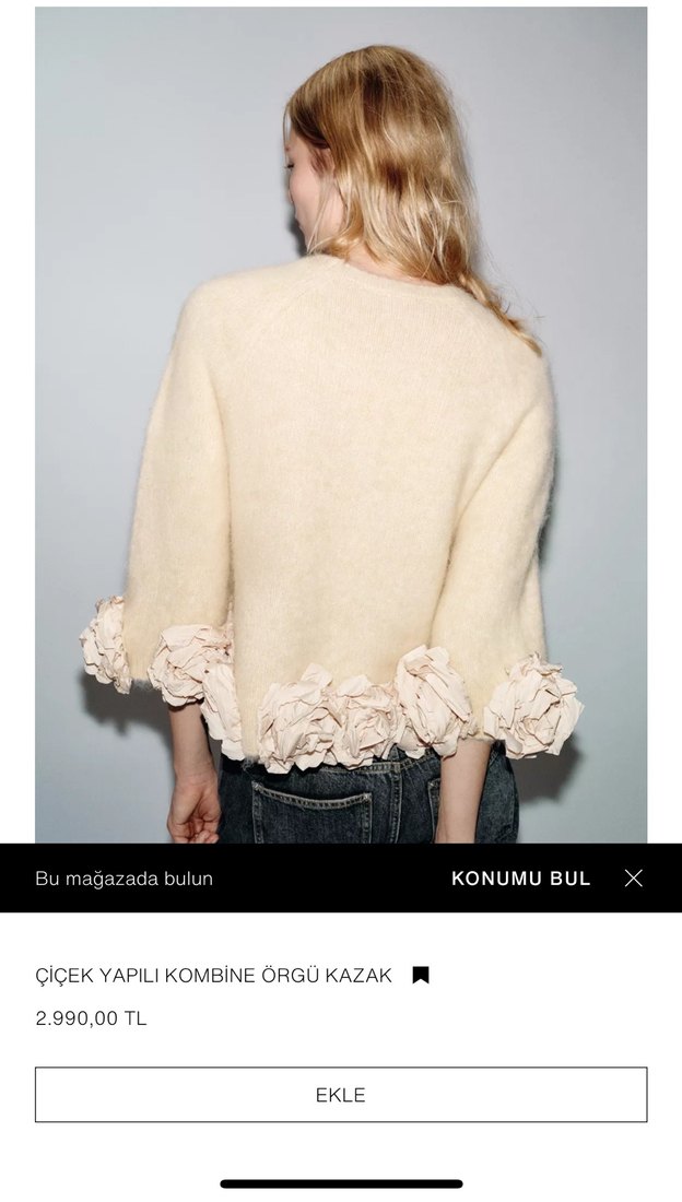 Çiçek Detaylı Kazak - Görsel 4