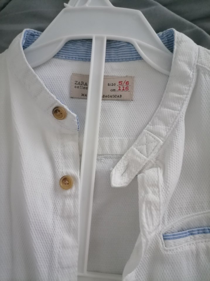 Erkek Beyaz Keten Düğmeli Gömlek - Görsel 2