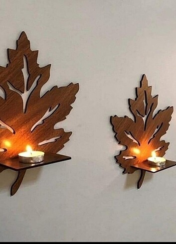 Ahsap yaprak raf - Görsel 2