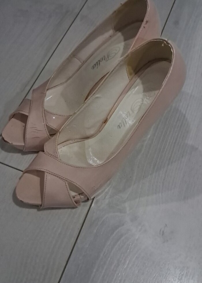 Topuklu pudra rengi ayakkabi - Görsel 2