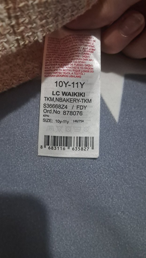 Düğmeli Ekoseli Bej kız Çocuk jile - Görsel 4