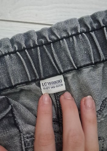 Gri kız çocuk  Denim Pantolon - Görsel 3