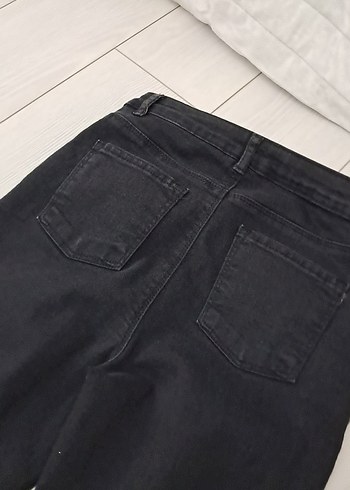 Siyah Payetli Midi ispanyol paça pantalon - Görsel 4